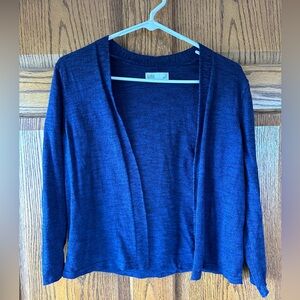 Navy open front cardigan